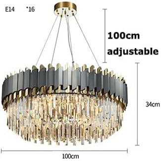 Stainless Steel LED Crystal Chandelier