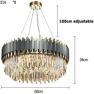 Stainless Steel LED Crystal Chandelier