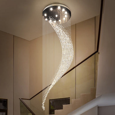 Crystal Luxury Golden Spiral Chandelier