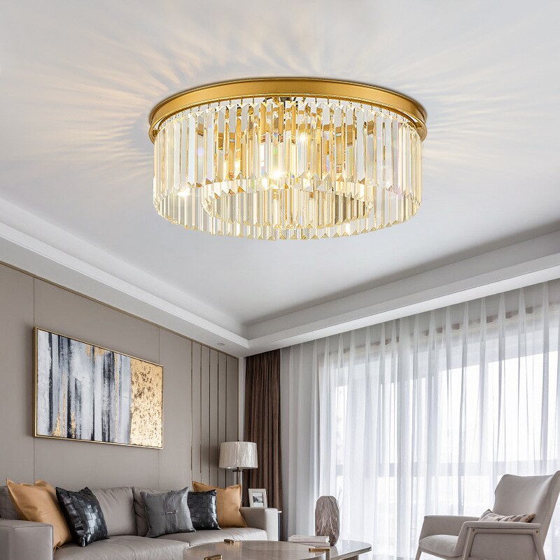 Crystal Golden Circle Chandelier