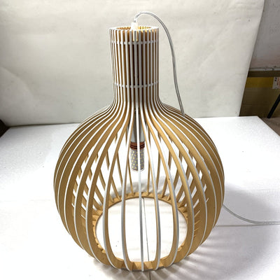 Wooden Birdcage Pendant Lamp