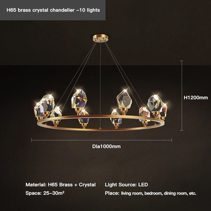 Postmodern Crystal Suspension Chandelier