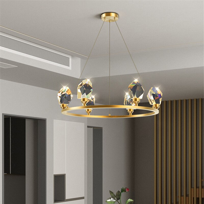 Postmodern Crystal Suspension Chandelier