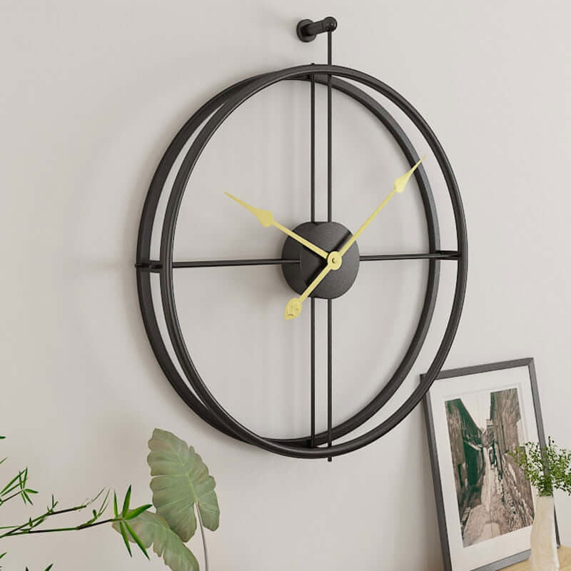 Modern Double Ring Iron Wall Clock