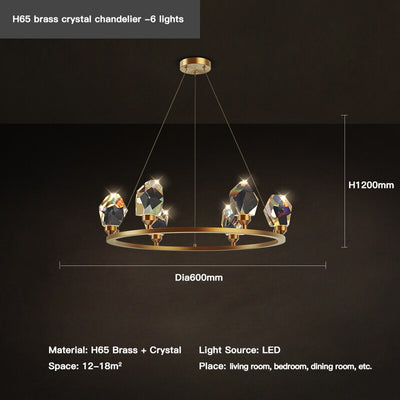 Postmodern Crystal Suspension Chandelier