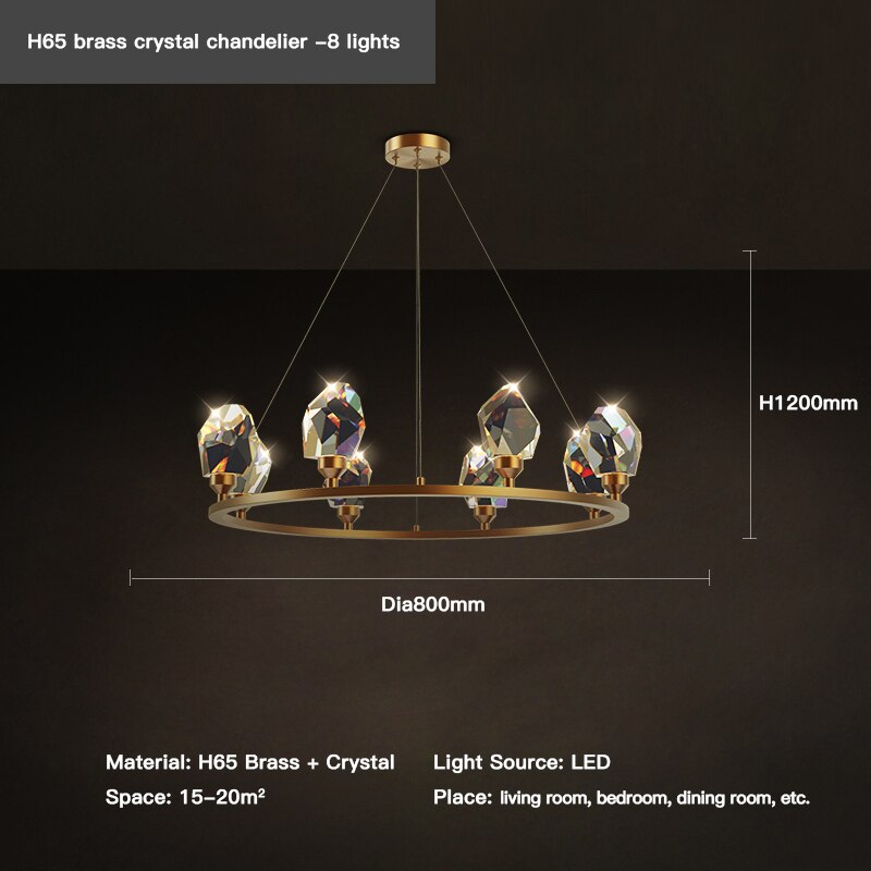 Postmodern Crystal Suspension Chandelier