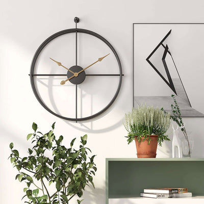 Modern Double Ring Iron Wall Clock