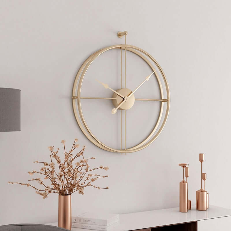 Modern Double Ring Iron Wall Clock