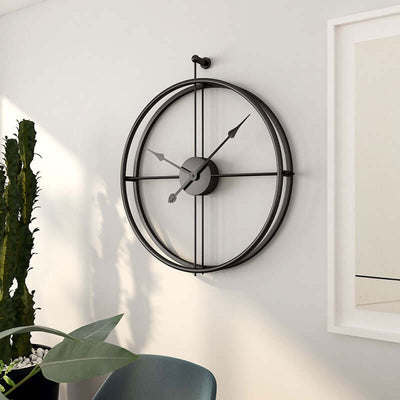 Modern Double Ring Iron Wall Clock