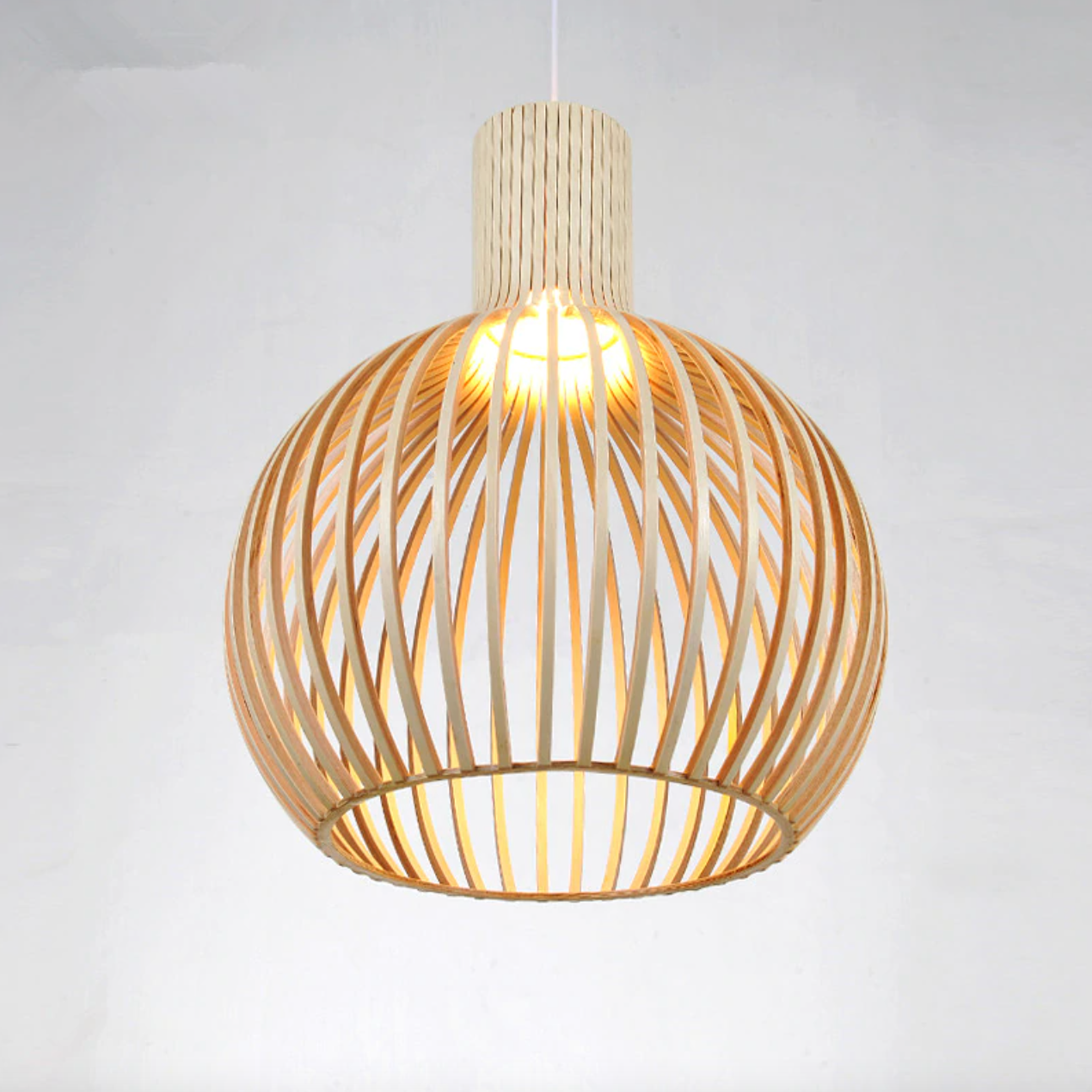 Wooden Birdcage Pendant Lamp