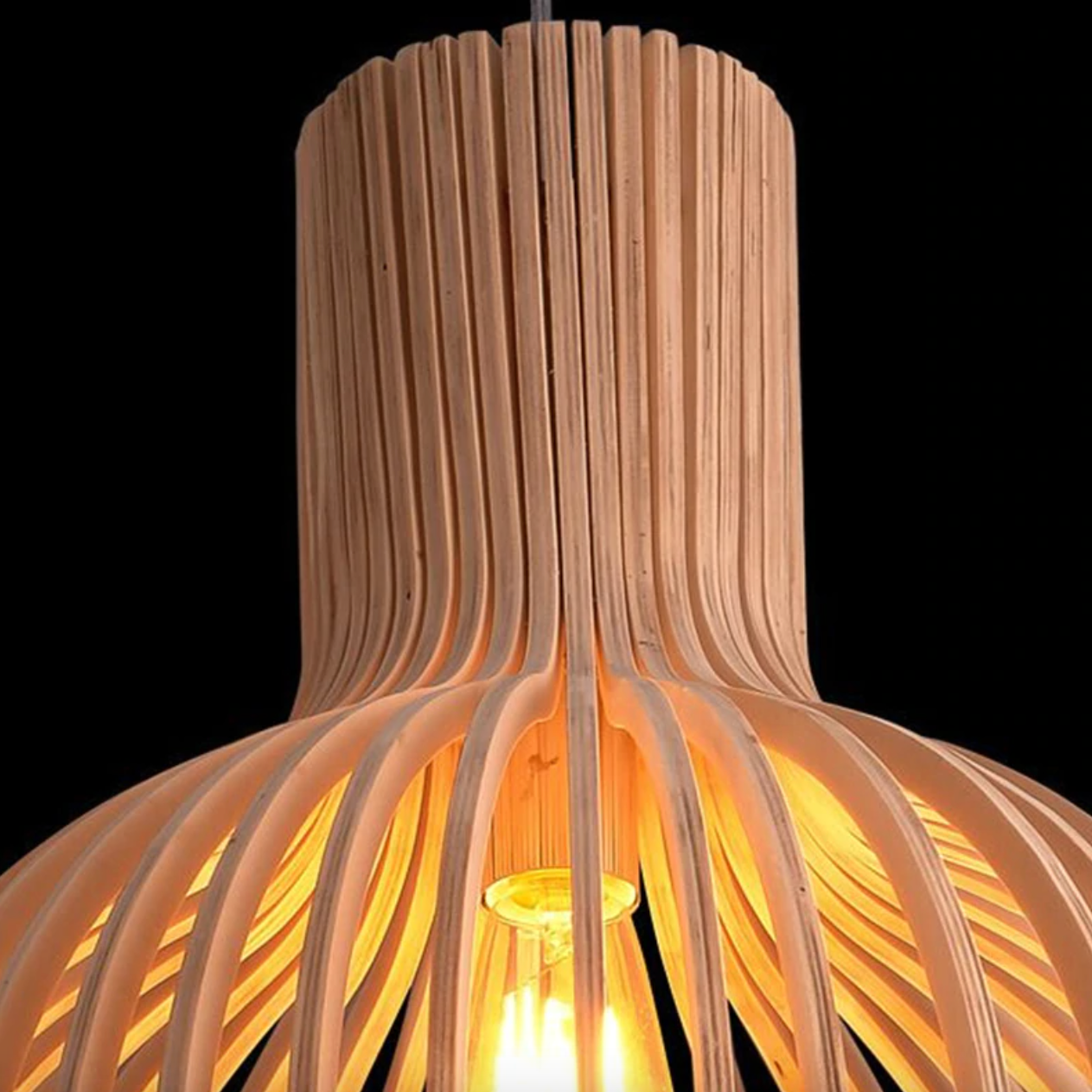 Wooden Birdcage Pendant Lamp