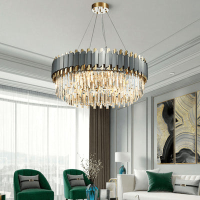 Stainless Steel LED Crystal Chandelier