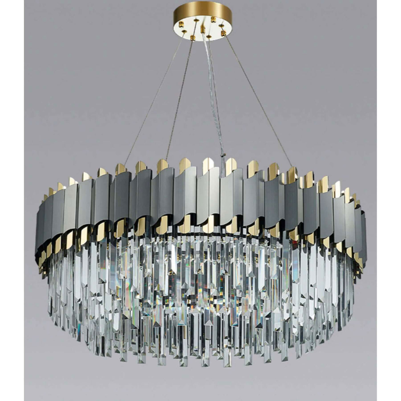 Stainless Steel LED Crystal Chandelier