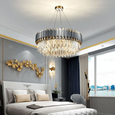 Stainless Steel LED Crystal Chandelier