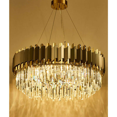 Stainless Steel LED Crystal Chandelier