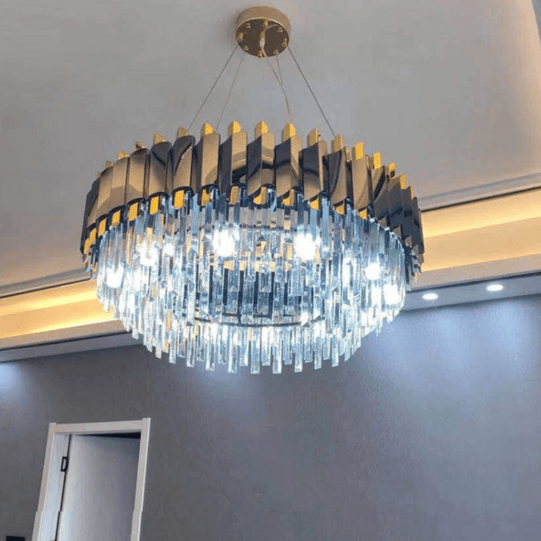 Stainless Steel LED Crystal Chandelier