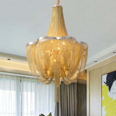 Luxurious Modern Style Golden Fringe Chandelier