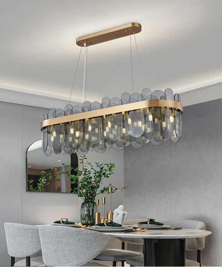 Modern Style Oval Shards Chandelier