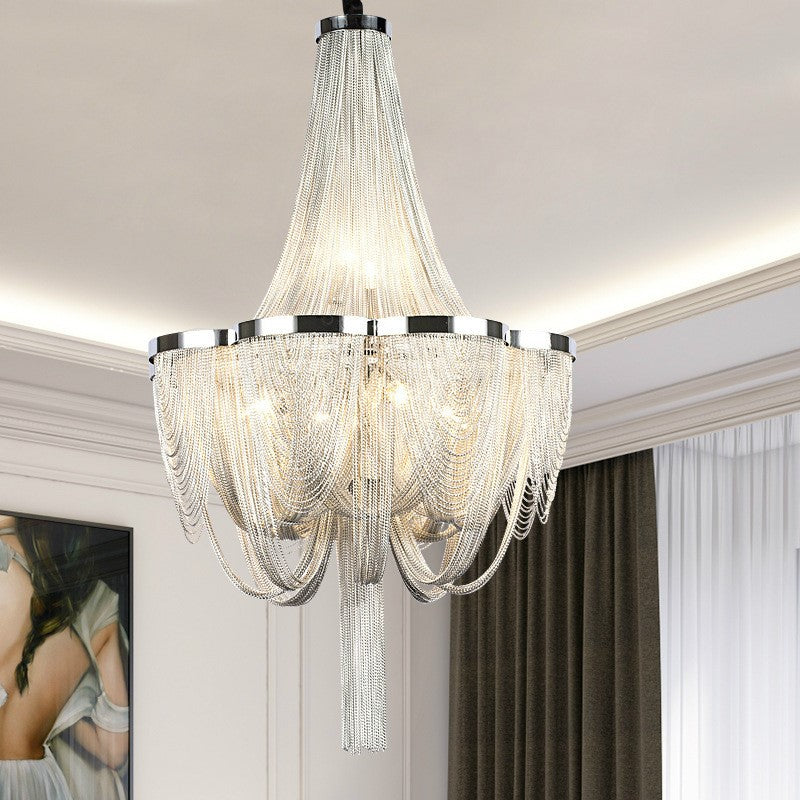 Luxurious Modern Style Golden Fringe Chandelier