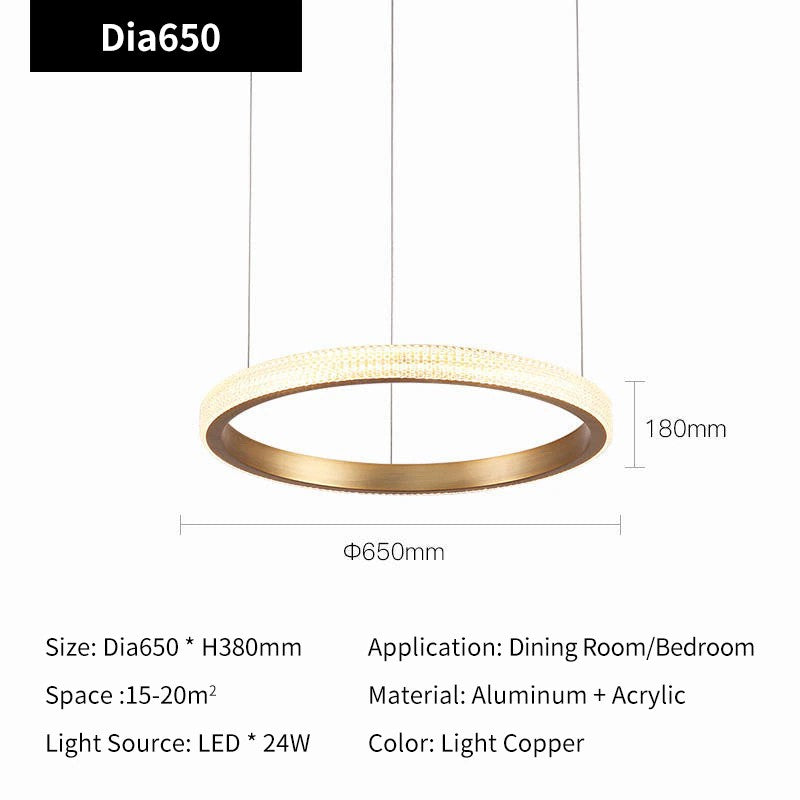 Modern Style Smooth Circle Chandelier