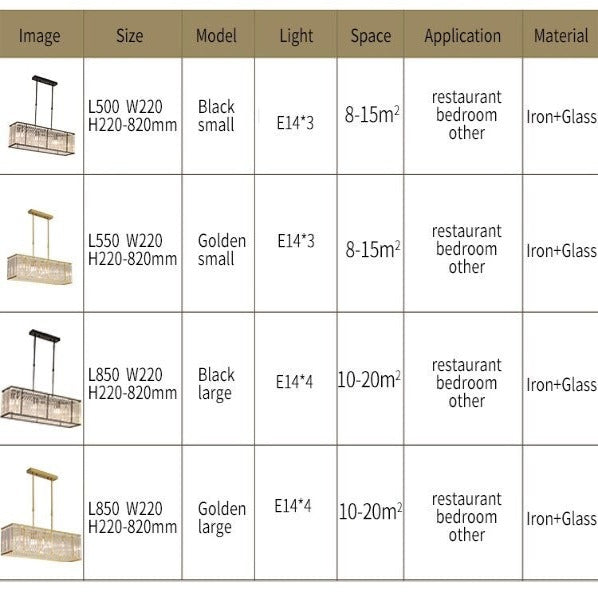 Modern Style Box of Light Chandelier