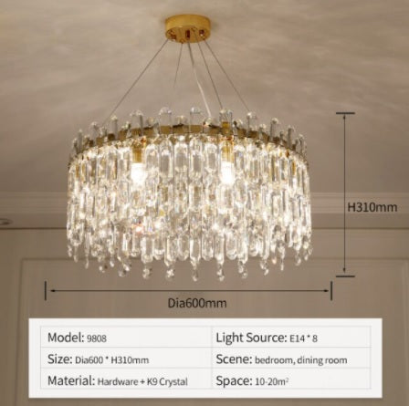 Luxurious Crystal Golden Diadem Chandelier