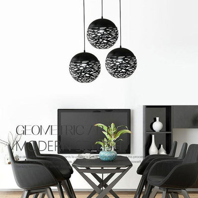 Carved Sphere Modern Pendant Light