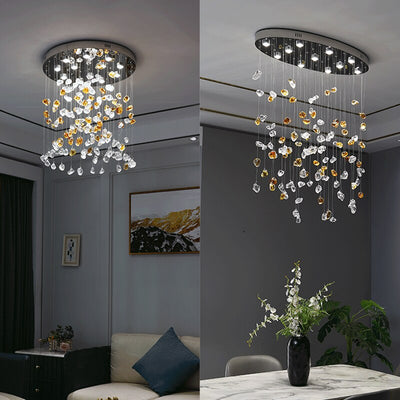 Modern Style Pebble Rain Chandelier