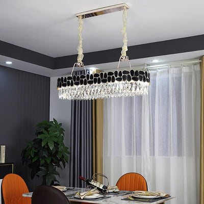 Modern Crystal Black Art Deco Chandelier