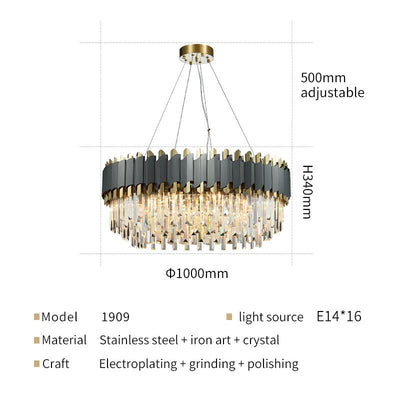 Luxurious Crystal Matt Circle Chandelier