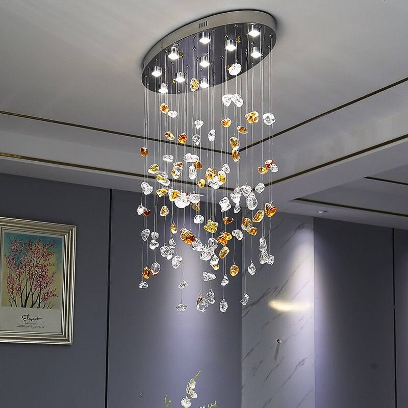 Modern Style Pebble Rain Chandelier