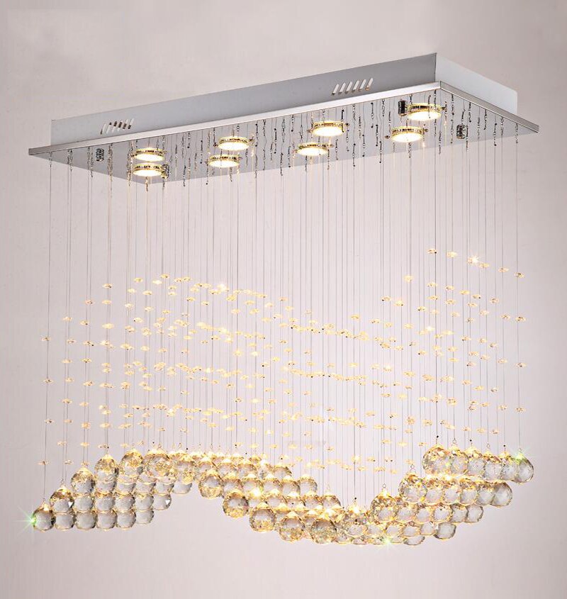 Luxurious Crystal Golden Wave Chandelier