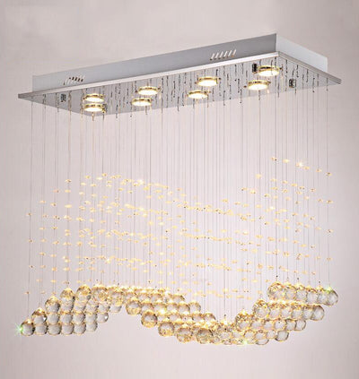 Luxurious Crystal Golden Wave Chandelier