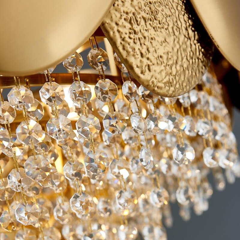 Luxurious Crystal Golden Curtain Chandelier