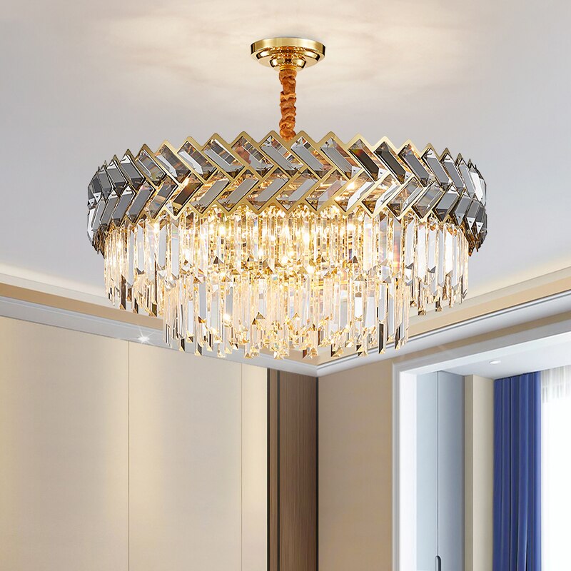 Luxurious Crystal Spiral Crown Chandelier