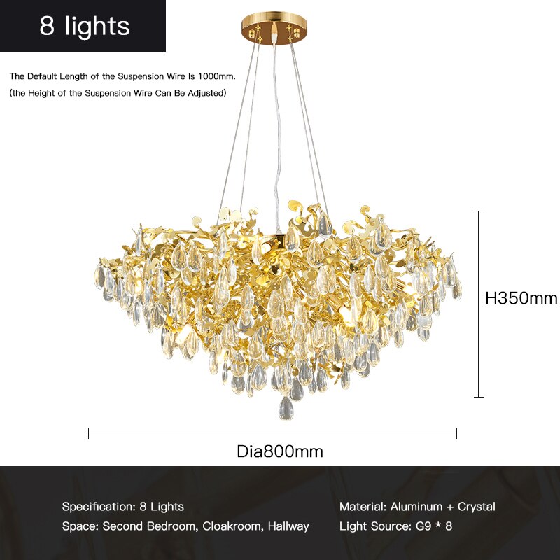 Luxurious Crystal Stainless Steel Chandelier