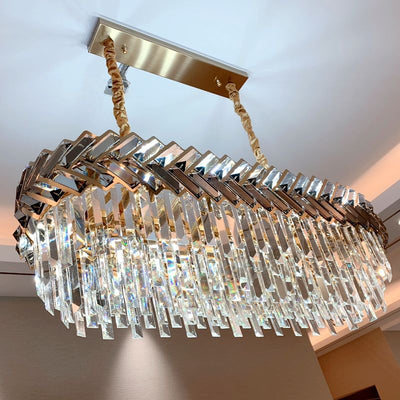 Luxurious Crystal Spiral Crown Chandelier