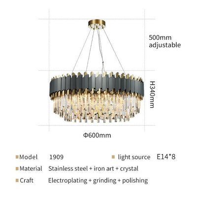 Luxurious Crystal Matt Circle Chandelier