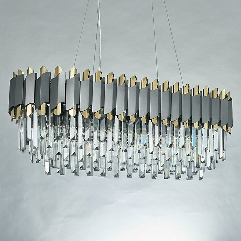 Luxurious Crystal Matt Black Chandelier