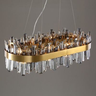 Luxurious Crystal Golden Amber Chandelier