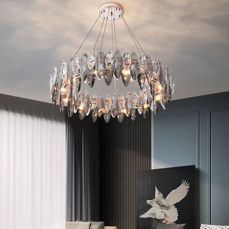 Stainless Steel Jewel's Crown Chandelier