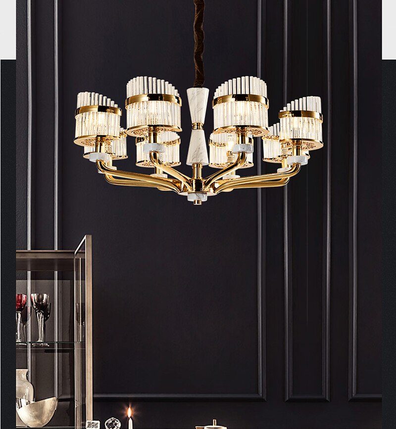 Luxurious Crsytal Golden Chaise Chandelier