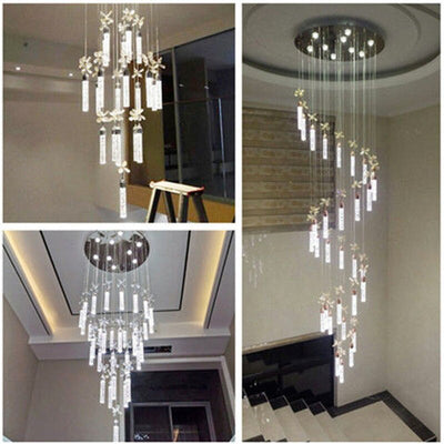 Luxurious Cyrstal Golden Helix Chandelier