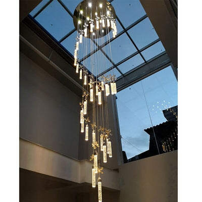 Luxurious Cyrstal Golden Helix Chandelier