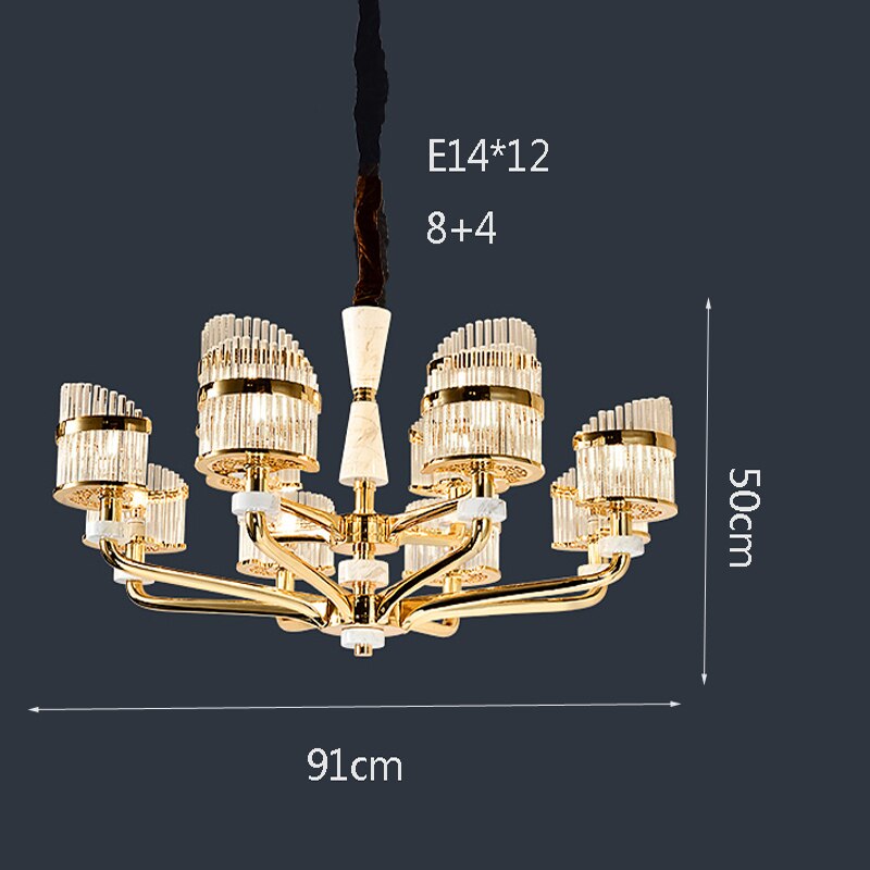 Luxurious Crsytal Golden Chaise Chandelier