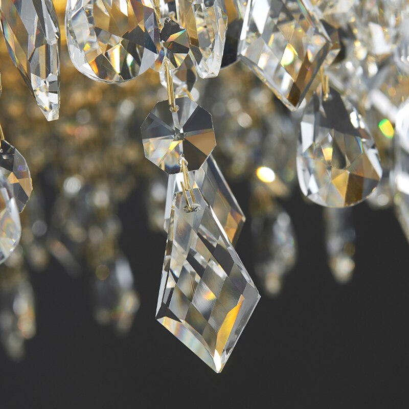 Luxurious Crystal Golden Shards Chandelier