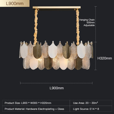 Luxurious Postmodern Golden Feathers Chandelier