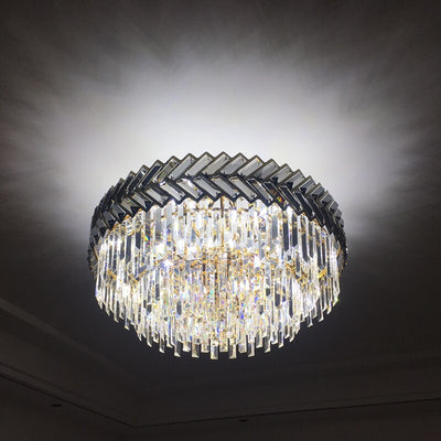 Luxurious Crystal Spiral Crown Chandelier