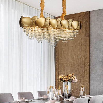 Luxurious Crystal Golden Curtain Chandelier