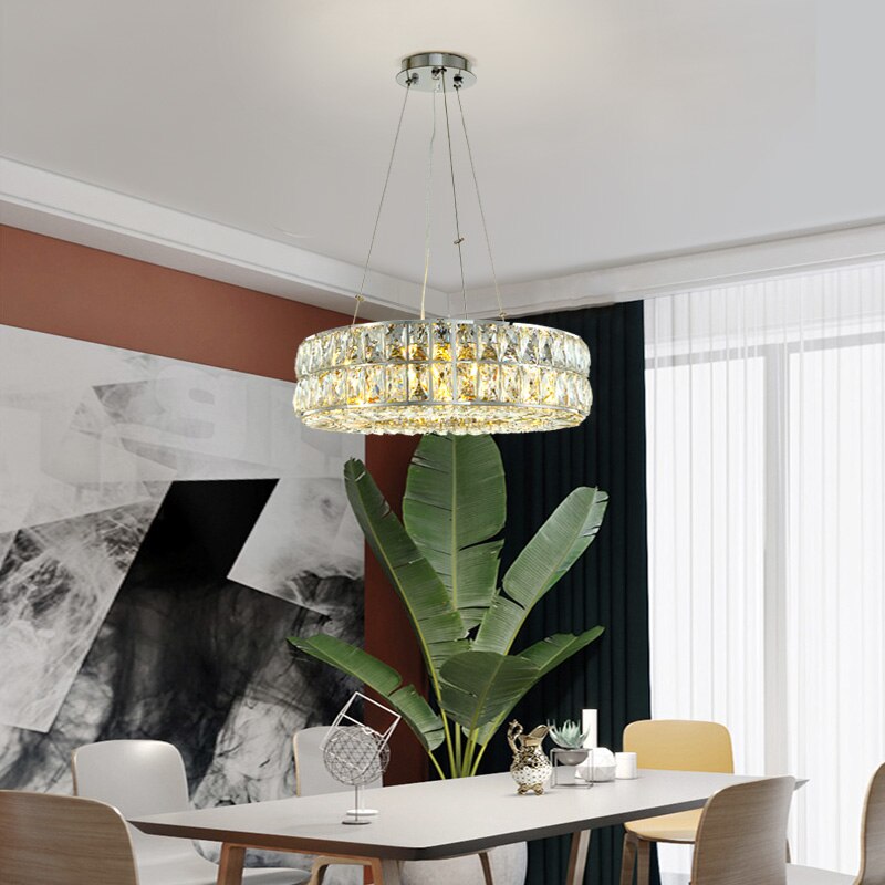 Luxurious Stainless Steel Golden Crown Chandelier